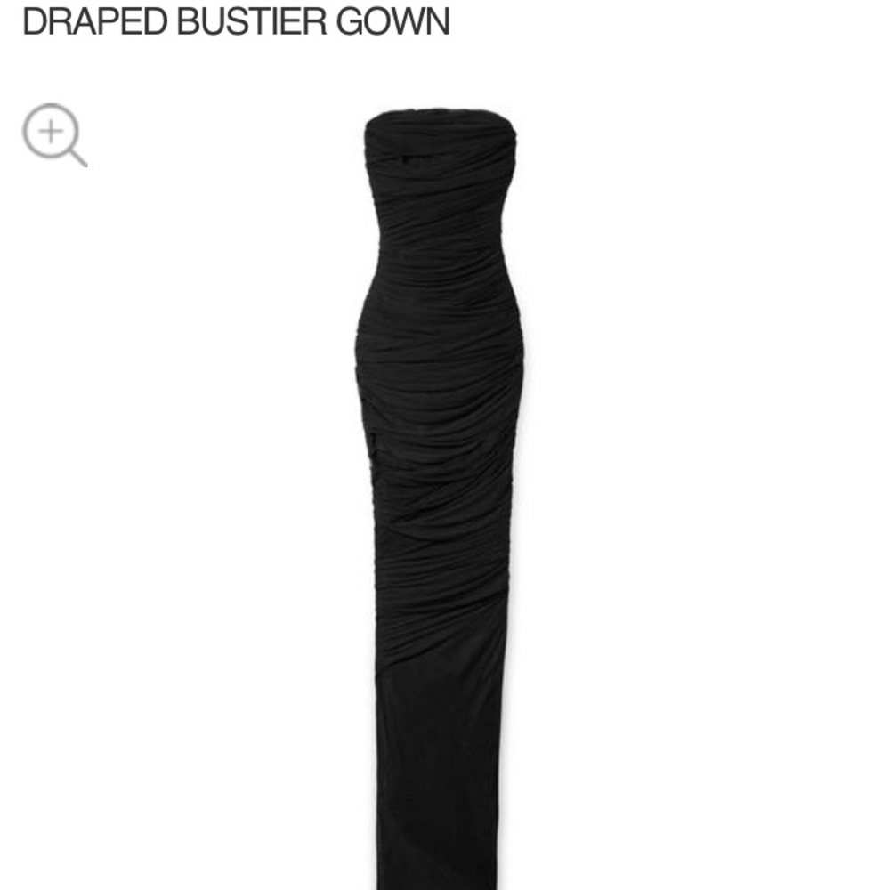 Stunning draped bustier gown